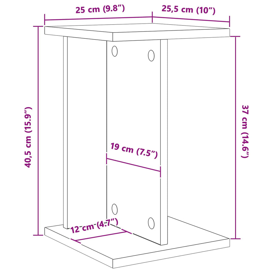 Plantenstandaard Grijze Sonoma 25 x 25,5 x 40,5 cm