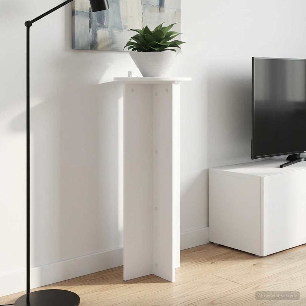 Plantenstandaard 2 pcs Wit Ø40 x 100 cm Bewerkt hout