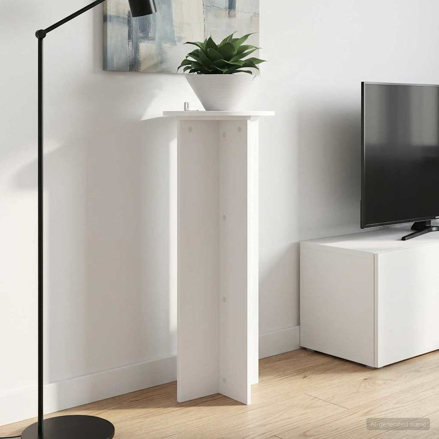 Plantenstandaard 2 pcs Wit Ø40 x 100 cm Bewerkt hout
