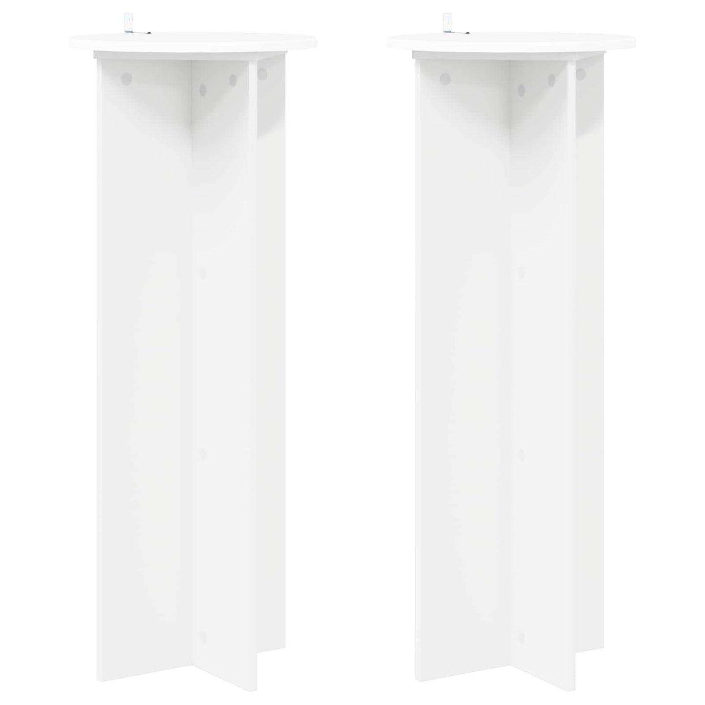 Plantenstandaard 2 pcs Wit Ø40 x 100 cm Bewerkt hout