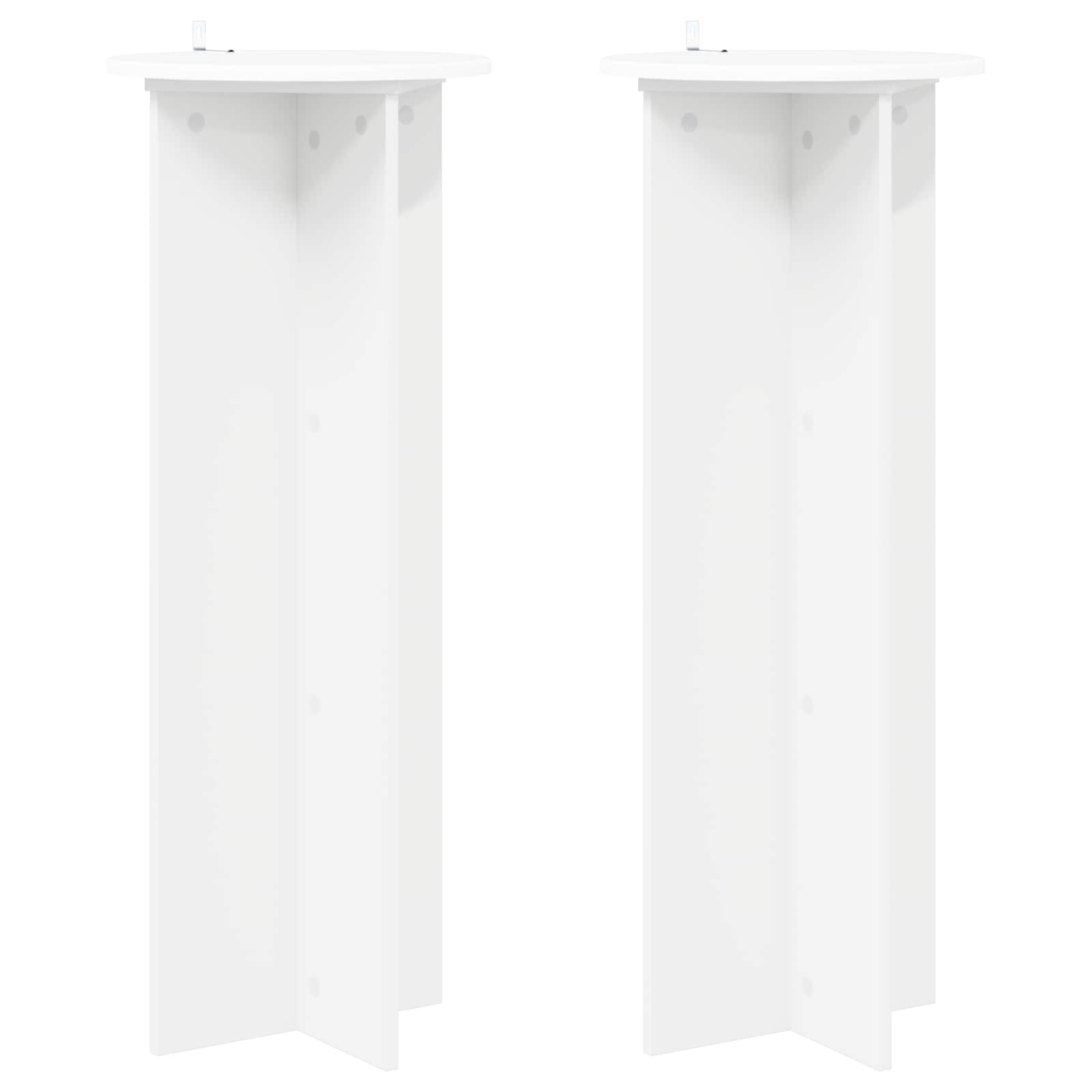 Plantenstandaard 2 pcs Wit Ø40 x 100 cm Bewerkt hout
