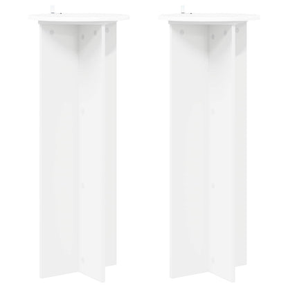 Plantenstandaard 2 pcs Wit Ø40 x 100 cm Bewerkt hout