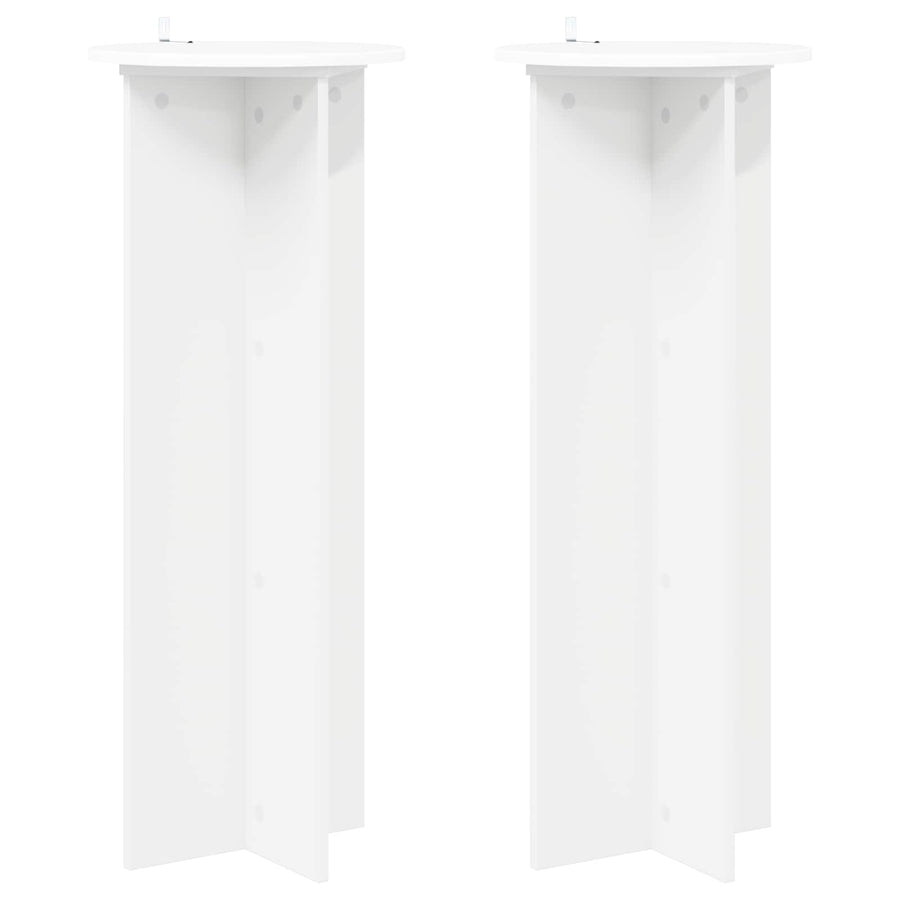 Plantenstandaard 2 pcs Wit Ø40 x 100 cm Bewerkt hout