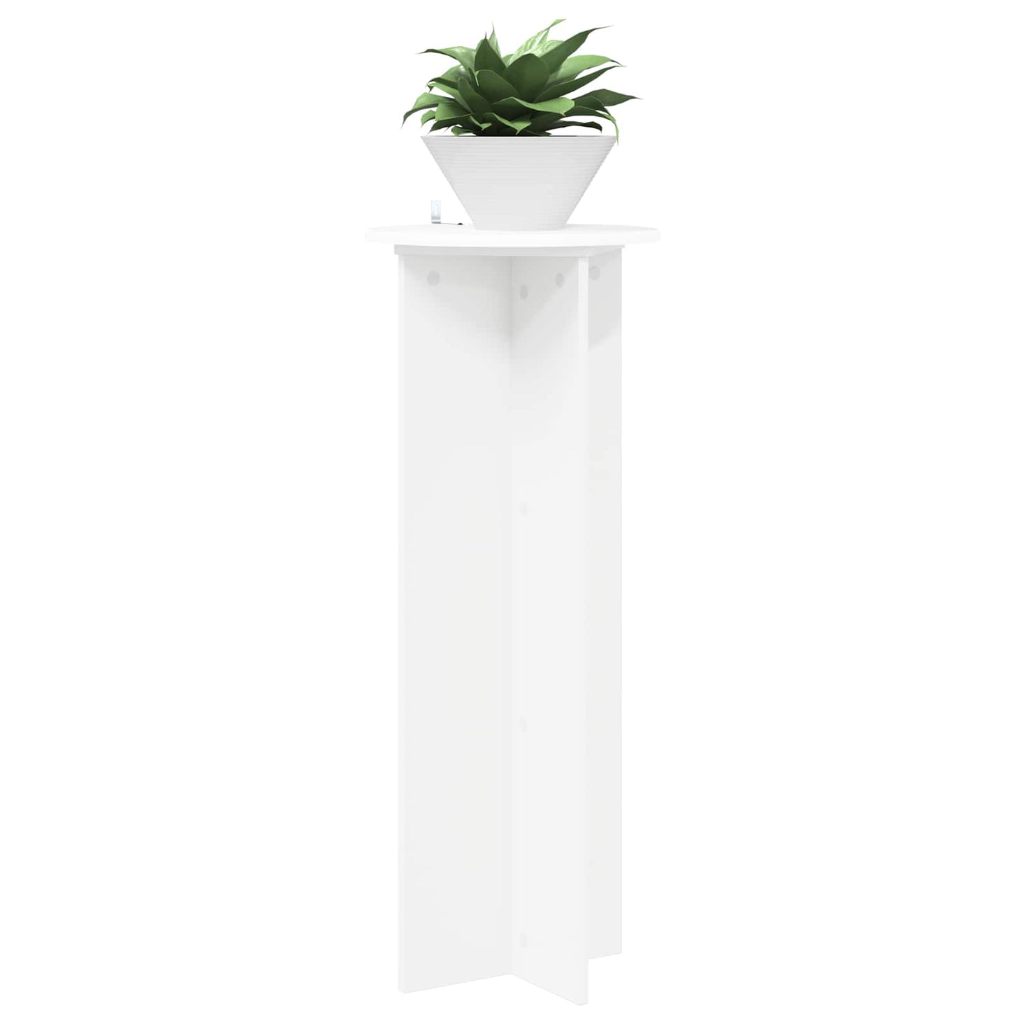 Plantenstandaard 2 pcs Wit Ø40 x 100 cm Bewerkt hout