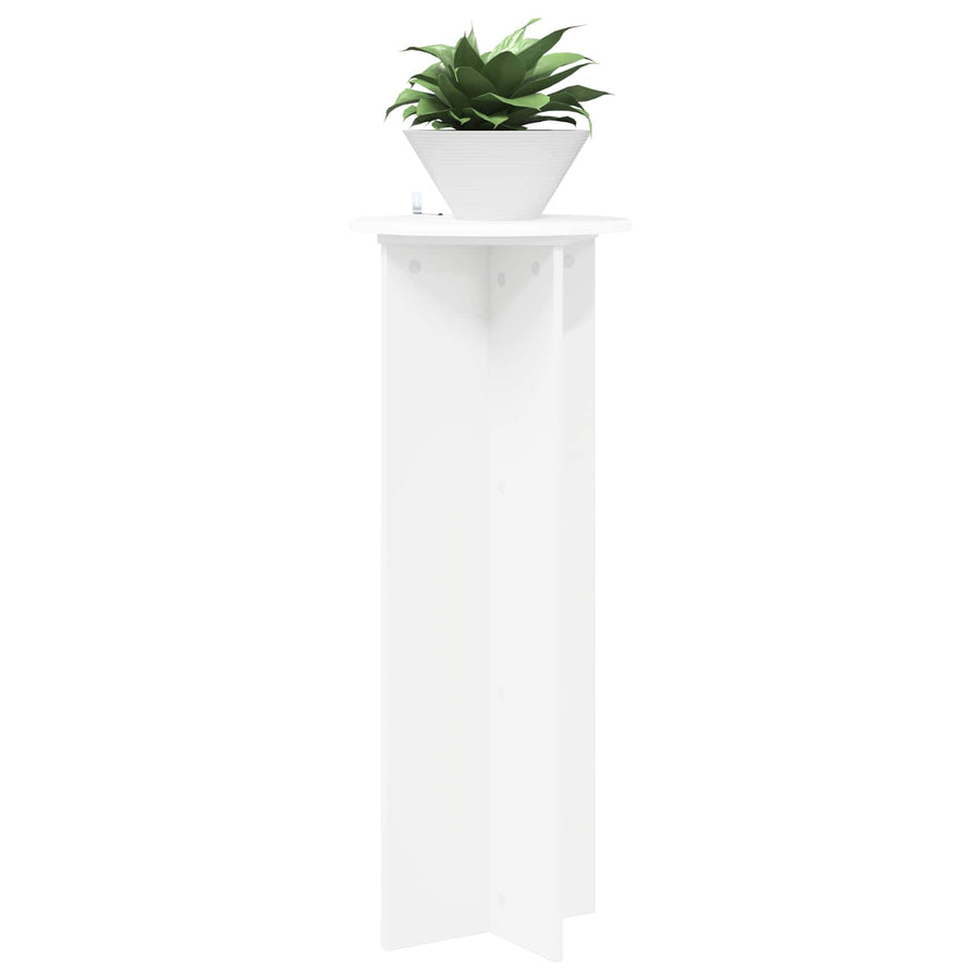 Plantenstandaard 2 pcs Wit Ø40 x 100 cm Bewerkt hout