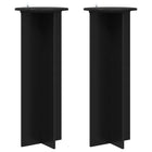 Plantenstandaard 2 stuks zwart Ø40x100 cm bewerkt hout