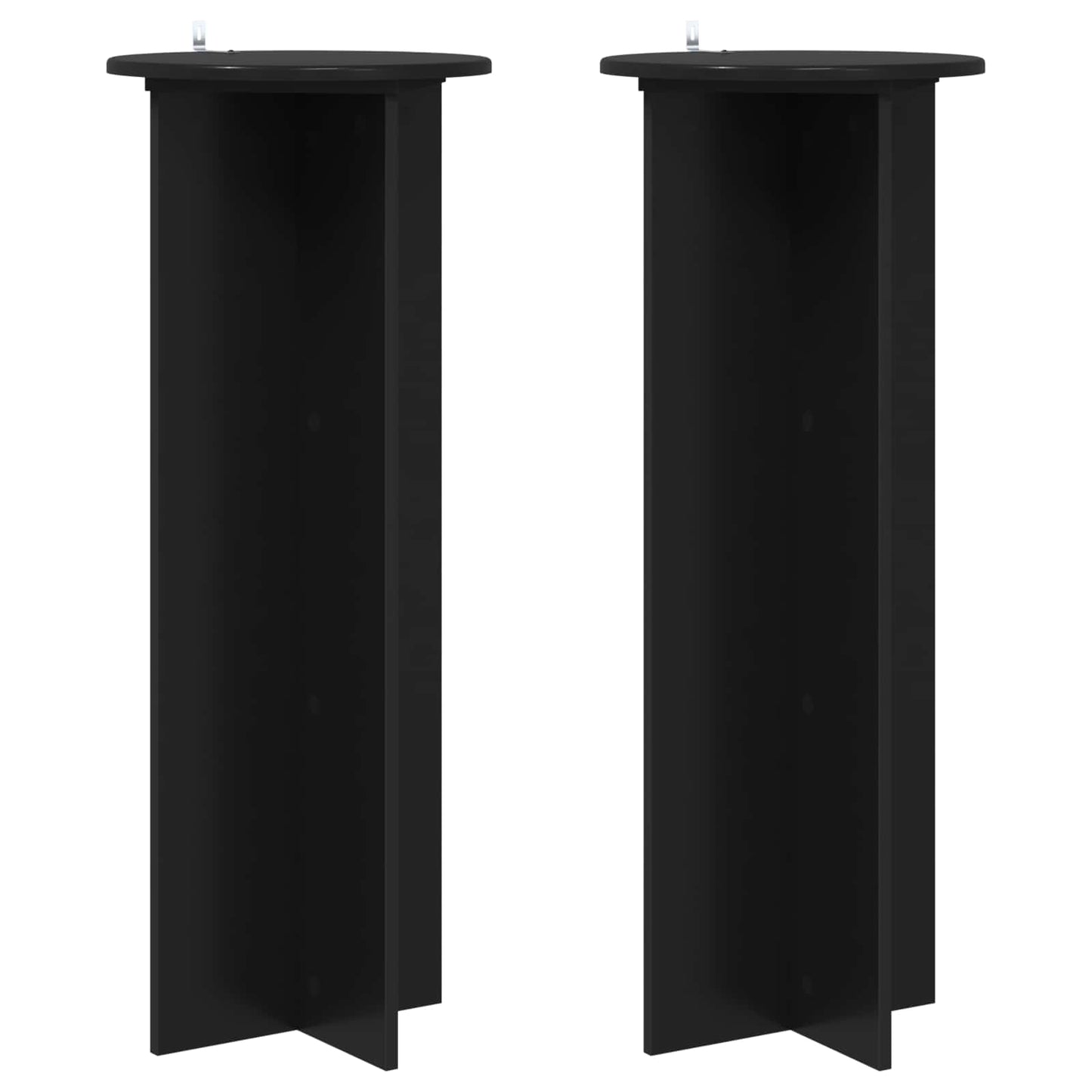 Plantenstandaard 2 pcs Zwart Ø40 x 100 cm Bewerkt hout