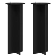 Plantenstandaard 2 stuks zwart Ø40x100 cm bewerkt hout