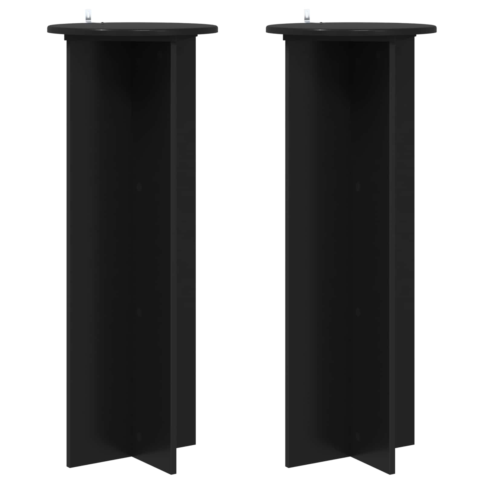 Plantenstandaard 2 pcs Zwart Ø40 x 100 cm Bewerkt hout