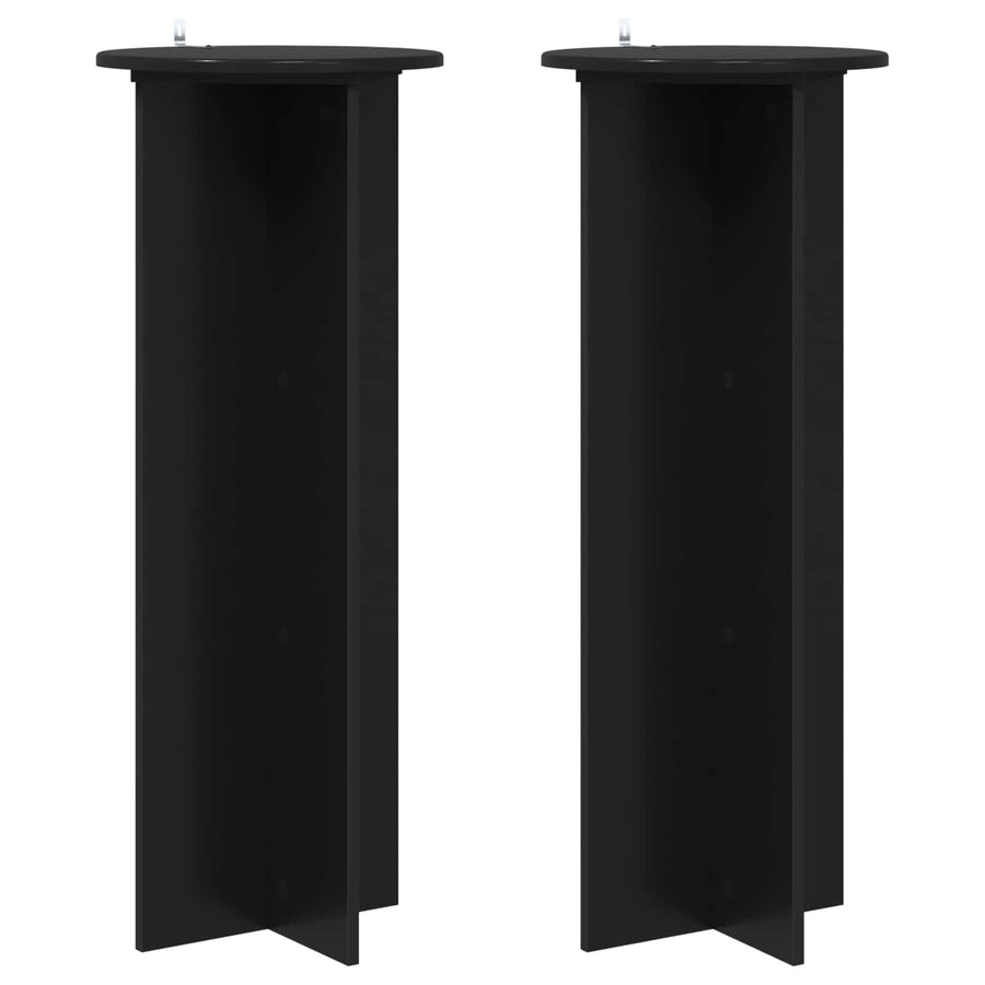 Plantenstandaard 2 pcs Zwart Ø40 x 100 cm Bewerkt hout
