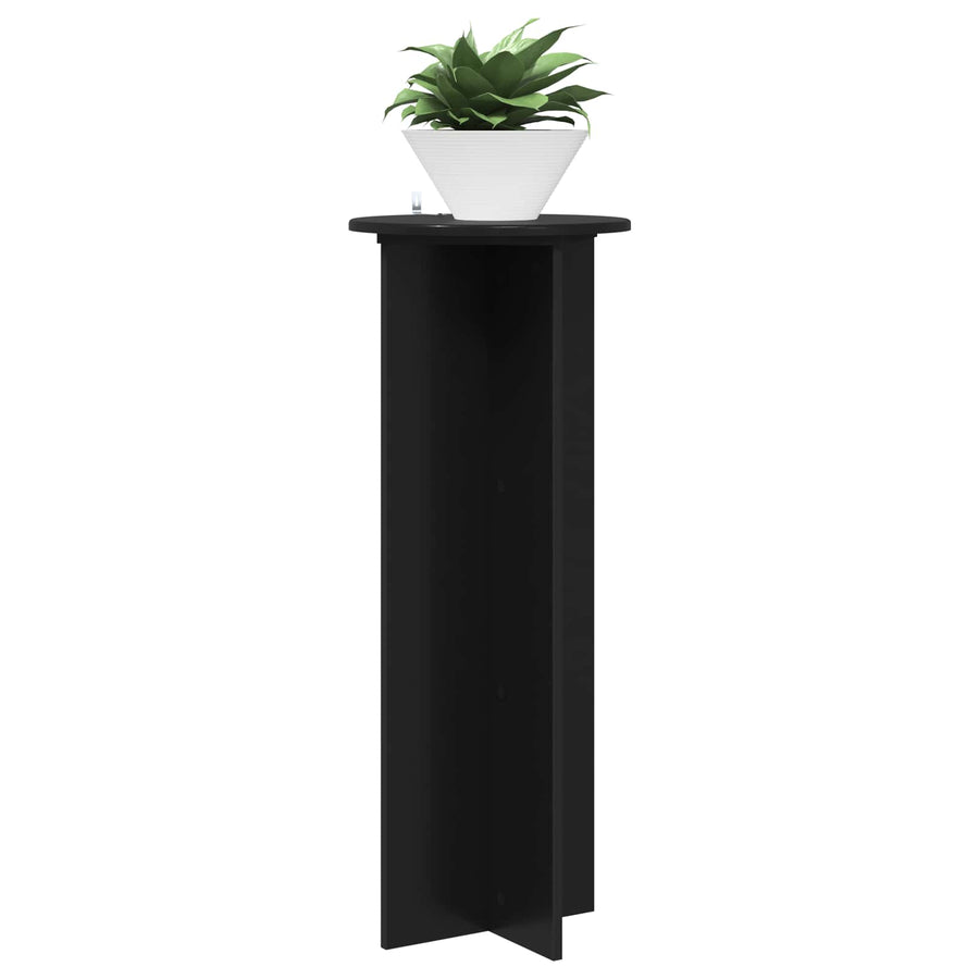Plantenstandaard 2 pcs Zwart Ø40 x 100 cm Bewerkt hout