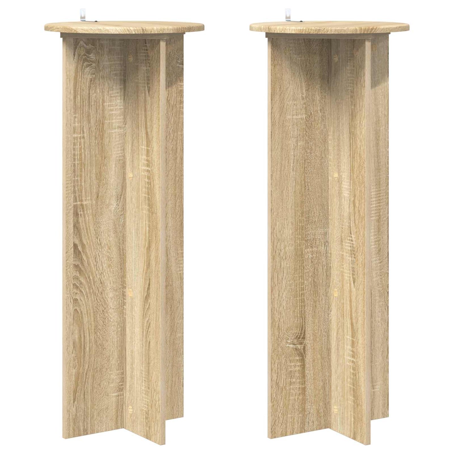 Plantenstandaard 2 pcs Sonoma Eiken Ø40 x 100 cm Bewerkt hout