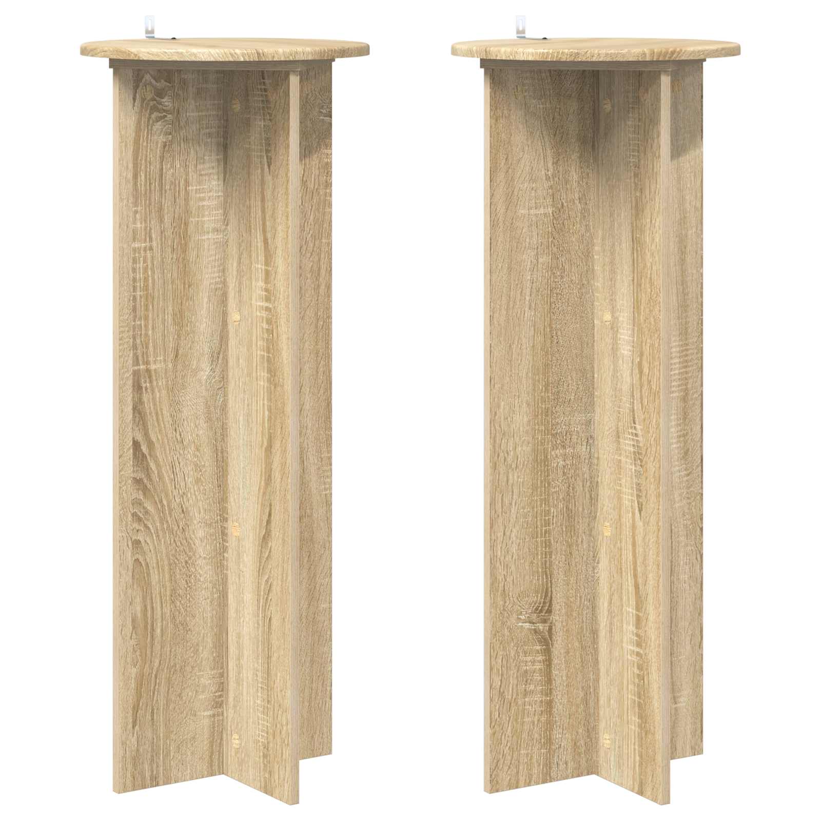 Plantenstandaard 2 pcs Sonoma Eiken Ø40 x 100 cm Bewerkt hout