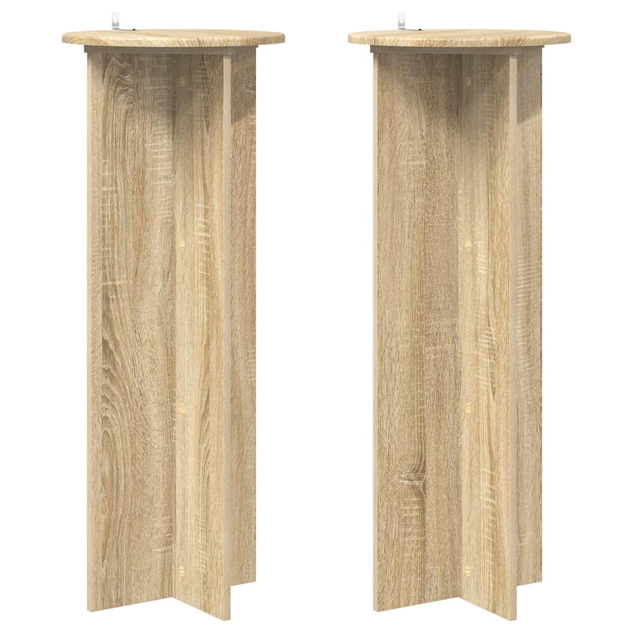 Plantenstandaard 2 pcs Sonoma Eiken Ø40 x 100 cm Bewerkt hout