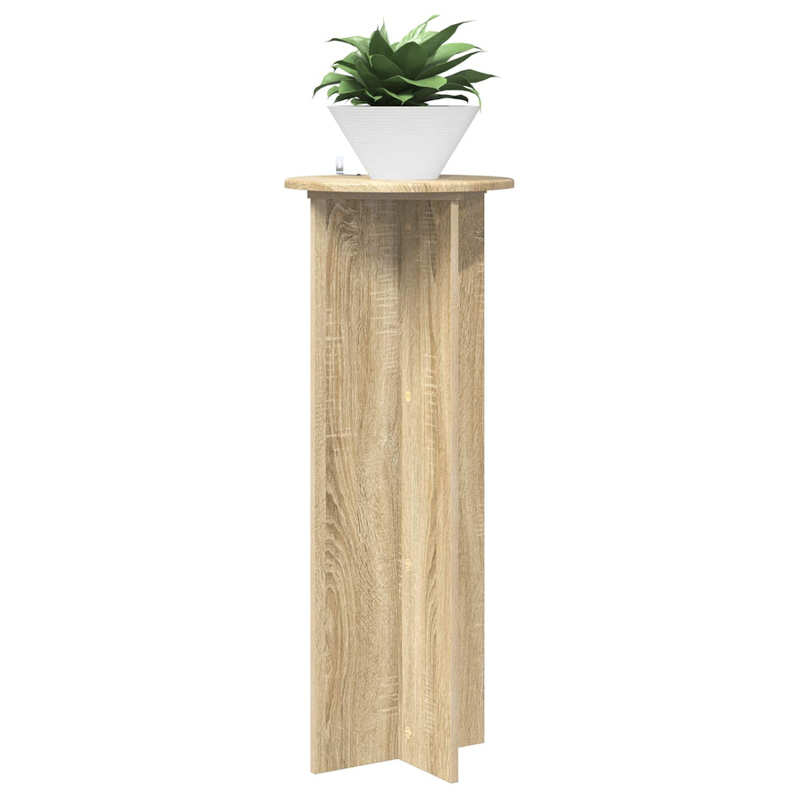 Plantenstandaard 2 pcs Sonoma Eiken Ø40 x 100 cm Bewerkt hout