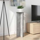 Plantenstandaard 2 stuks bewerkt hout betongrijs Ø40x100 cm