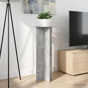 Plantenstandaard 2 stuks bewerkt hout betongrijs Ø40x100 cm
