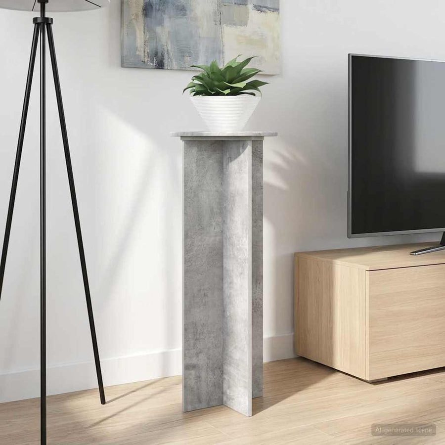 Plantenstandaard 2 pcs Betongrijs Ø40 x 100 cm Bewerkt hout