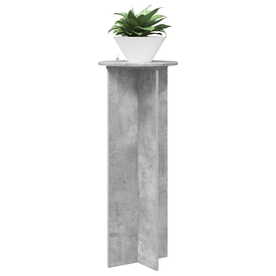 Plantenstandaard 2 pcs Betongrijs Ø40 x 100 cm Bewerkt hout
