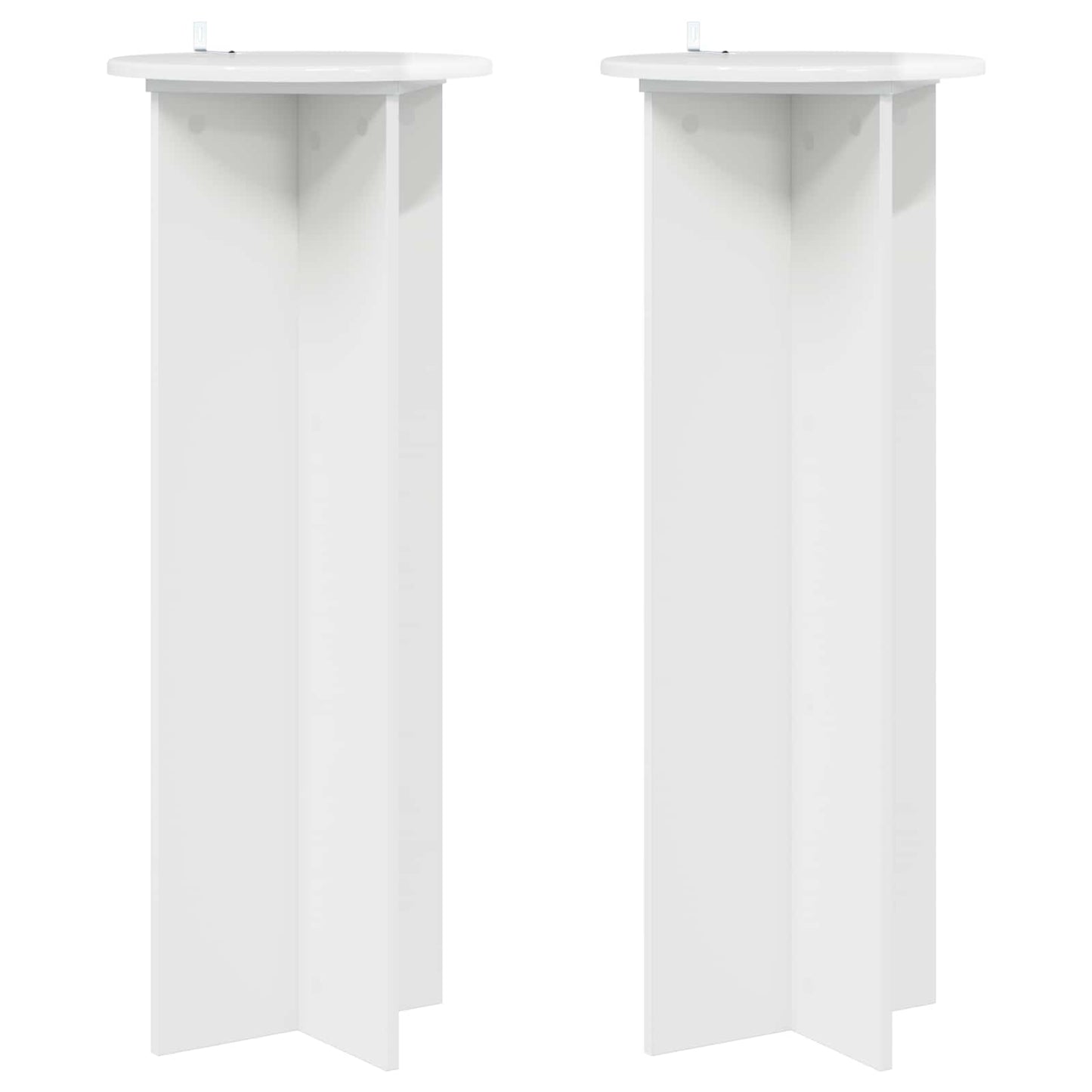 Plantenstandaard 2 pcs Hoogglans Wit Ø40 x 100 cm Bewerkt hout