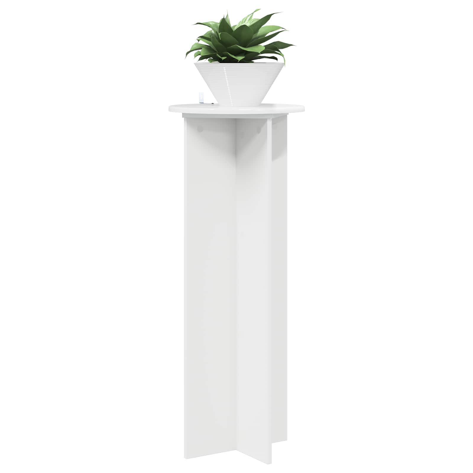Plantenstandaard 2 pcs Hoogglans Wit Ø40 x 100 cm Bewerkt hout