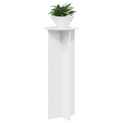Plantenstandaard 2 pcs Hoogglans Wit Ø40 x 100 cm Bewerkt hout