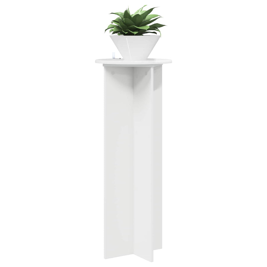 Plantenstandaard 2 pcs Hoogglans Wit Ø40 x 100 cm Bewerkt hout