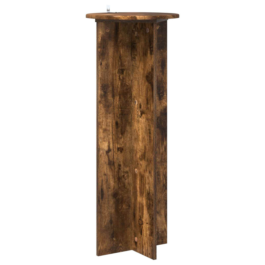 Plantenstandaard 2 pcs Gerookt eiken Ø40 x 100 cm Bewerkt hout