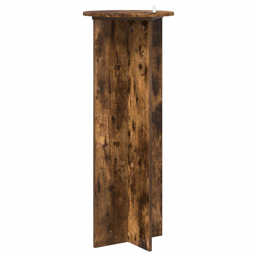 Plantenstandaard 2 pcs Gerookt eiken Ø40 x 100 cm Bewerkt hout