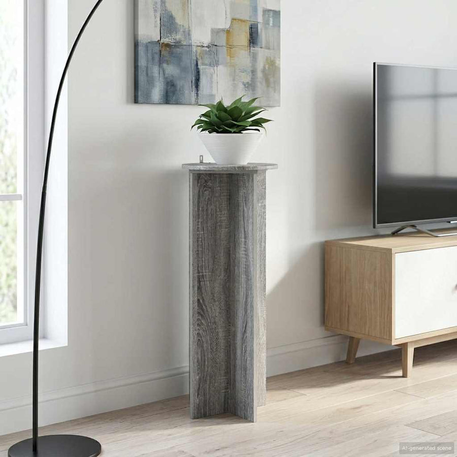 Plantenstandaard 2 pcs Grijs sonoma Ø40 x 100 cm Bewerkt hout