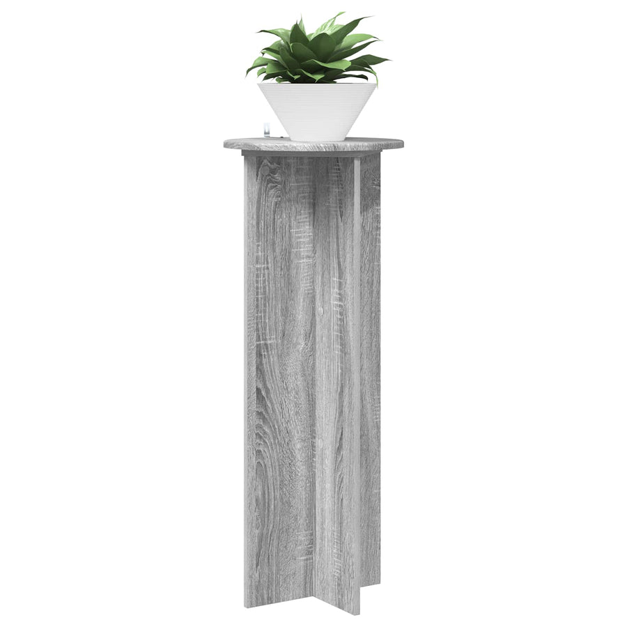 Plantenstandaard 2 pcs Grijs sonoma Ø40 x 100 cm Bewerkt hout