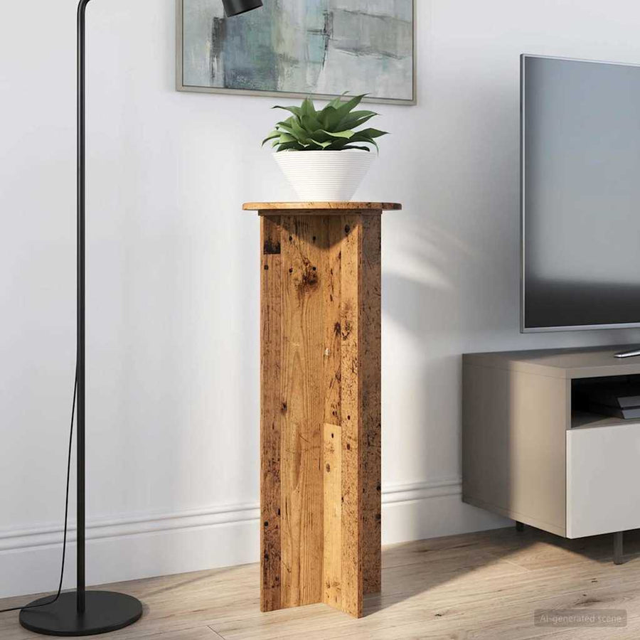 Plantenstandaard 2 pcs Oud hout Ø40 x 100 cm Bewerkt hout