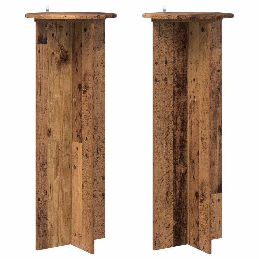 Plantenstandaard 2 pcs Oud hout Ø40 x 100 cm Bewerkt hout