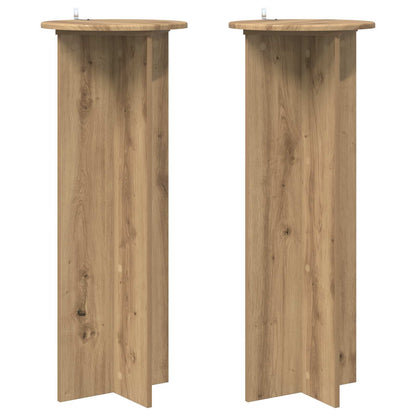 Plantenstandaard 2 pcs Artisanaal eiken Ø40 x 100 cm
