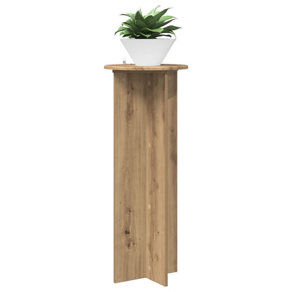 Plantenstandaard 2 pcs Artisanaal eiken Ø40 x 100 cm