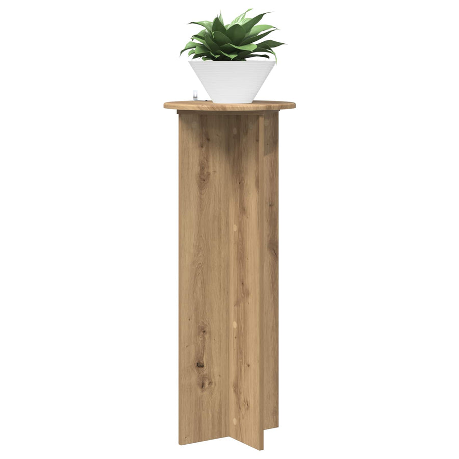 Plantenstandaard 2 pcs Artisanaal eiken Ø40 x 100 cm