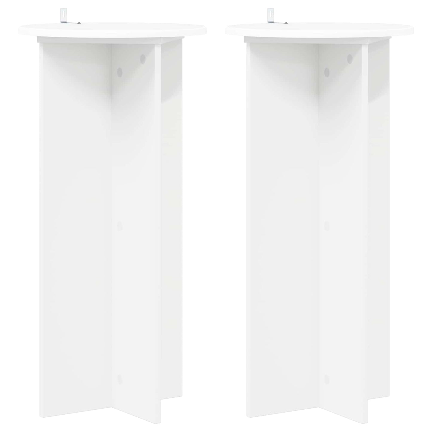 Plantenstandaard 2 pcs Wit Ø40 x 80 cm Bewerkt hout