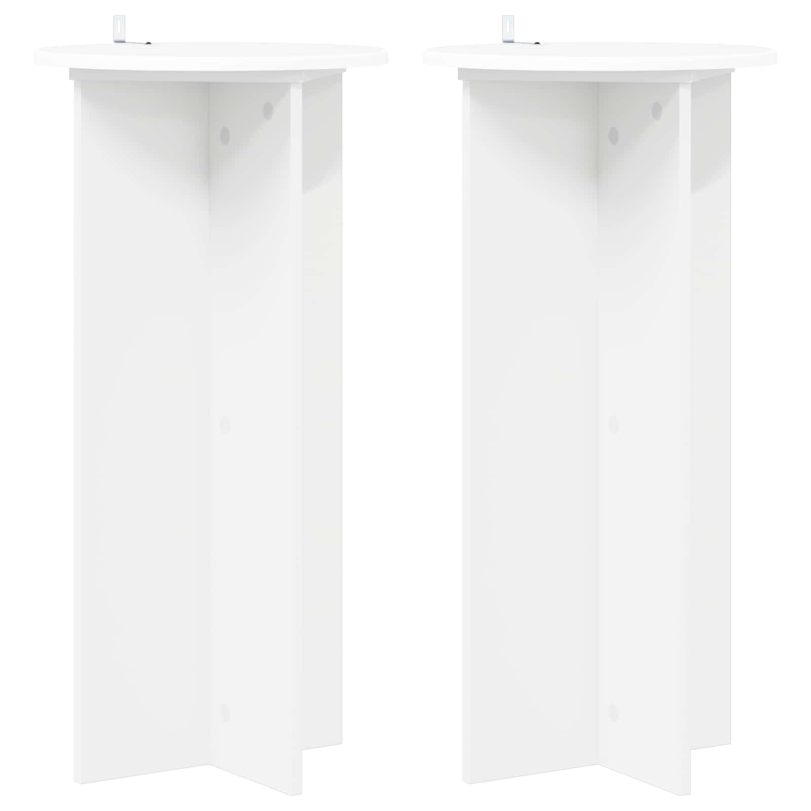 Plantenstandaard 2 pcs Wit Ø40 x 80 cm Bewerkt hout