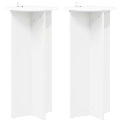Plantenstandaard 2 pcs Wit Ø40 x 80 cm Bewerkt hout