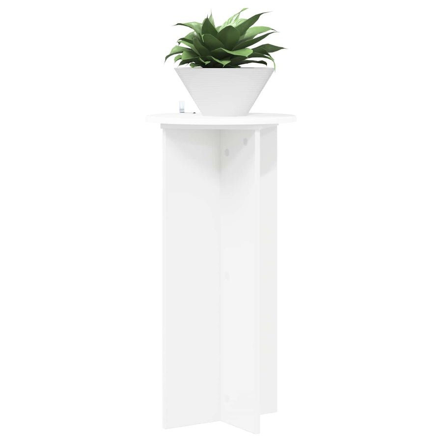 Plantenstandaard 2 pcs Wit Ø40 x 80 cm Bewerkt hout