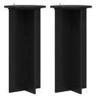 Plantenstandaard 2 stuks zwart 40x40x80 cm bewerkt hout