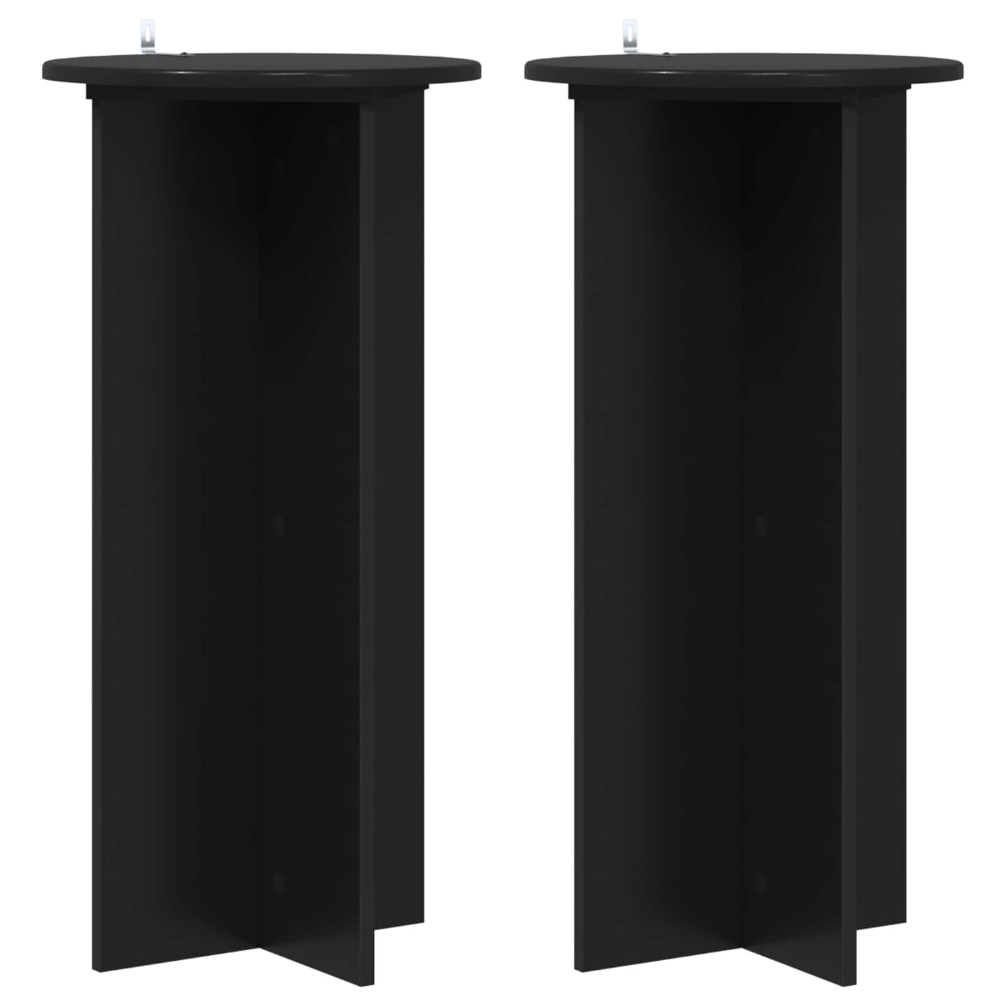 Plantenstandaard 2 pcs Zwart 40 x 40 x 80 cm Bewerkt hout