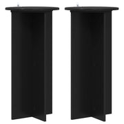 Plantenstandaard 2 stuks zwart 40x40x80 cm bewerkt hout