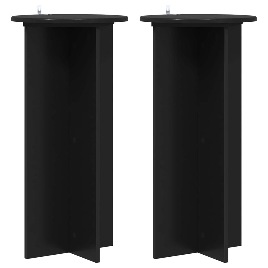 Plantenstandaard 2 pcs Zwart 40 x 40 x 80 cm Bewerkt hout