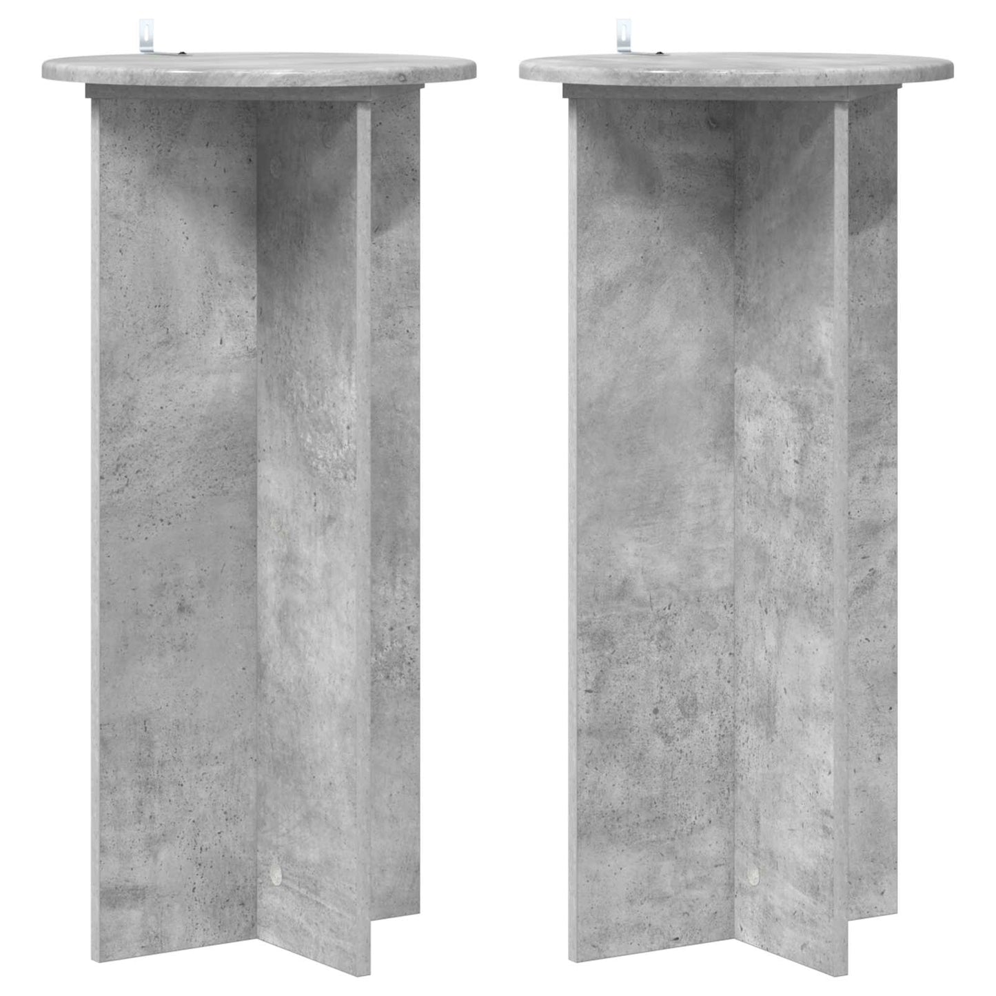 Plantenstandaard 2 pcs Betongrijs 40 x 40 x 80 cm Bewerkt hout