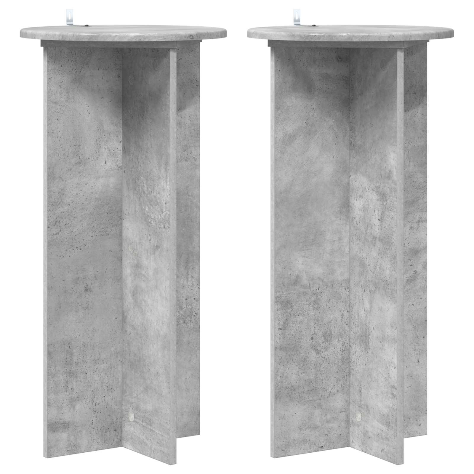 Plantenstandaard 2 pcs Betongrijs 40 x 40 x 80 cm Bewerkt hout