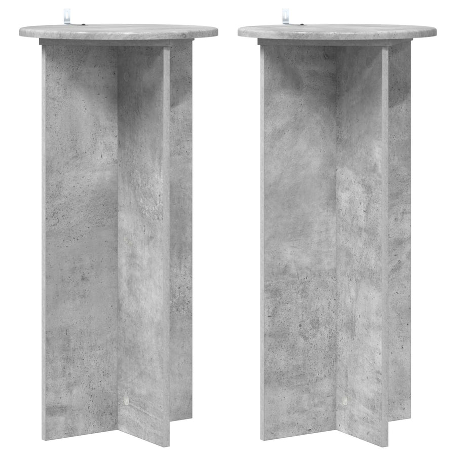 Plantenstandaard 2 pcs Betongrijs 40 x 40 x 80 cm Bewerkt hout