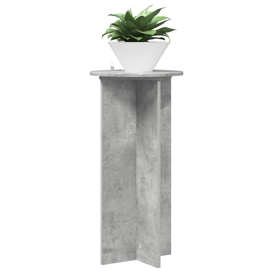 Plantenstandaard 2 pcs Betongrijs 40 x 40 x 80 cm Bewerkt hout