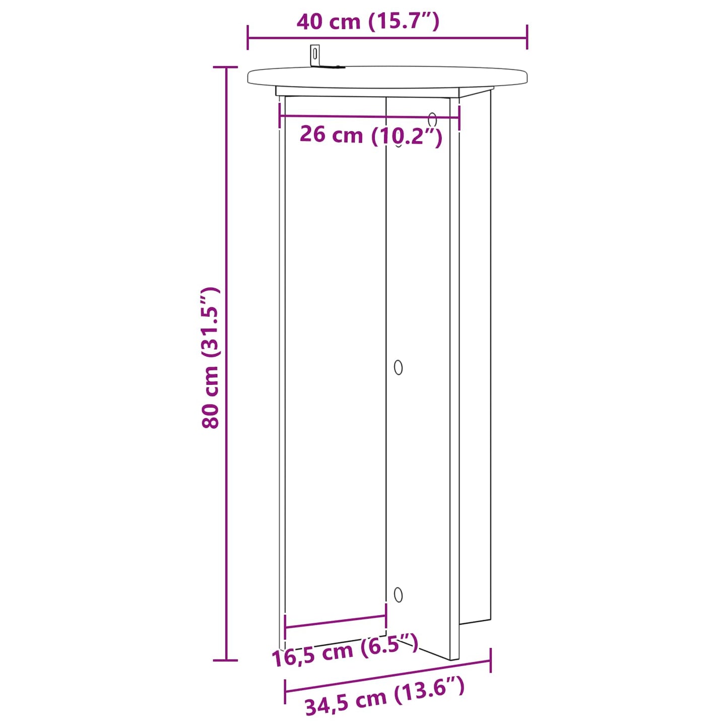 Plantenstandaard 2 pcs Betongrijs 40 x 40 x 80 cm Bewerkt hout