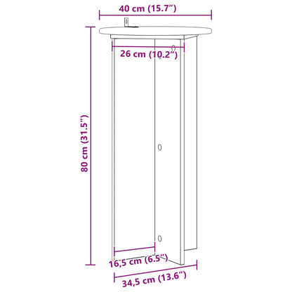 Plantenstandaard 2 pcs Betongrijs 40 x 40 x 80 cm Bewerkt hout